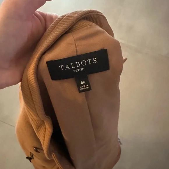 Talbots Double-Breasted Camel Pea Coat - Picture 8 of 8